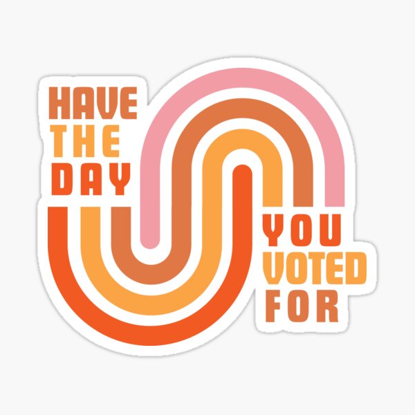Vista previa del artículo con la obra «Tenga el día que votó por la pegatina retro», diseñado y vendido por Girl-meets-joy.