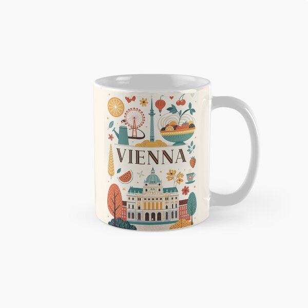 Item preview, Vienna Travel Poster - Colorful Vienna Landmarks and Icons Illustration designed and sold by Witsprings.