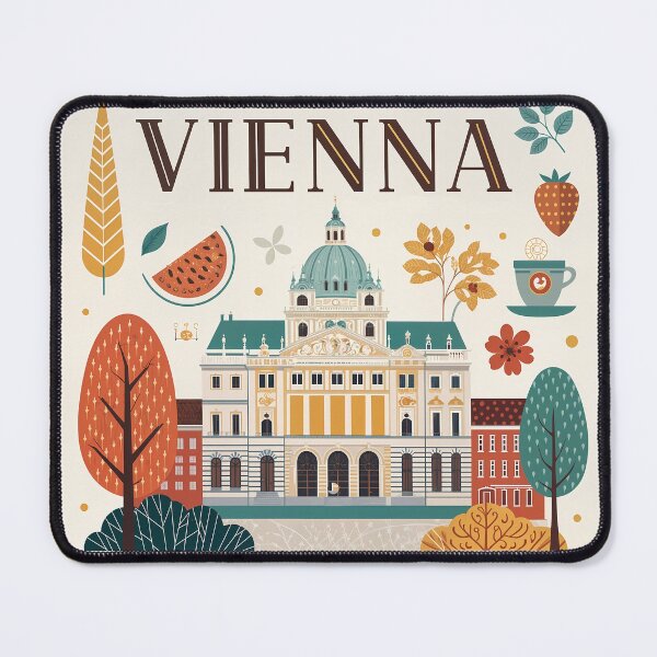 Item preview, Vienna Travel Poster - Colorful Vienna Landmarks and Icons Illustration designed and sold by Witsprings.
