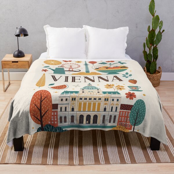 Item preview, Vienna Travel Poster - Colorful Vienna Landmarks and Icons Illustration designed and sold by Witsprings.