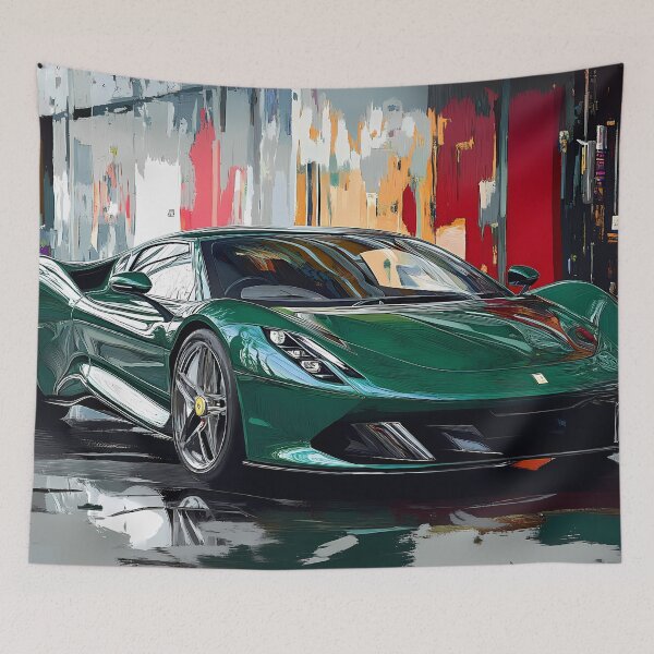Item preview, Neon Velocity – Green Pininfarina Battista Pop Art designed and sold by AutoPopStudio.