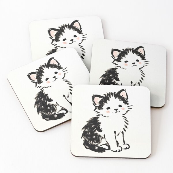 Item preview, Cute Adorable Ink Sketch of a Fluffy Kitten designed and sold by SunkenCost.