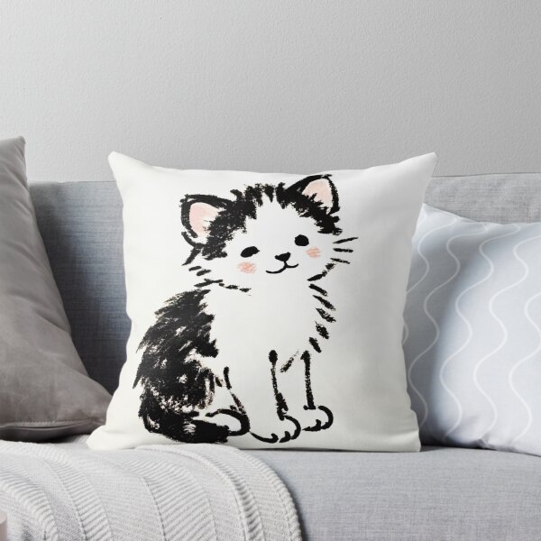 Item preview, Cute Adorable Ink Sketch of a Fluffy Kitten designed and sold by SunkenCost.