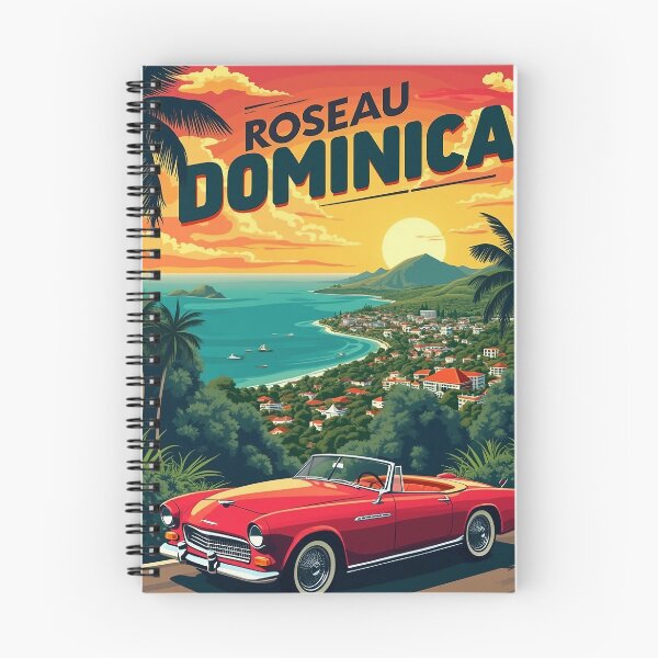 Item preview, Retro Pop Art Poster of Roseau Dominica | Vintage Dominica Artwork | Retro Island Art | Dominica Travel Poster | Pop Art Travel Print designed and sold by PaintedPixels01.