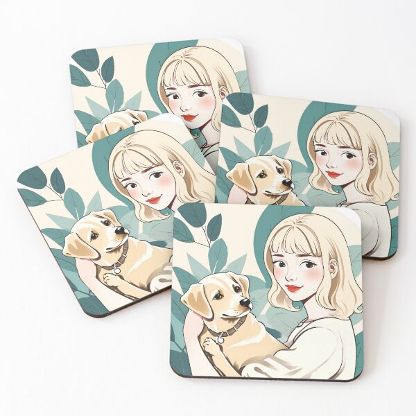 Item preview, Blonde girl hugging a dog designed and sold by Valentina's Store.