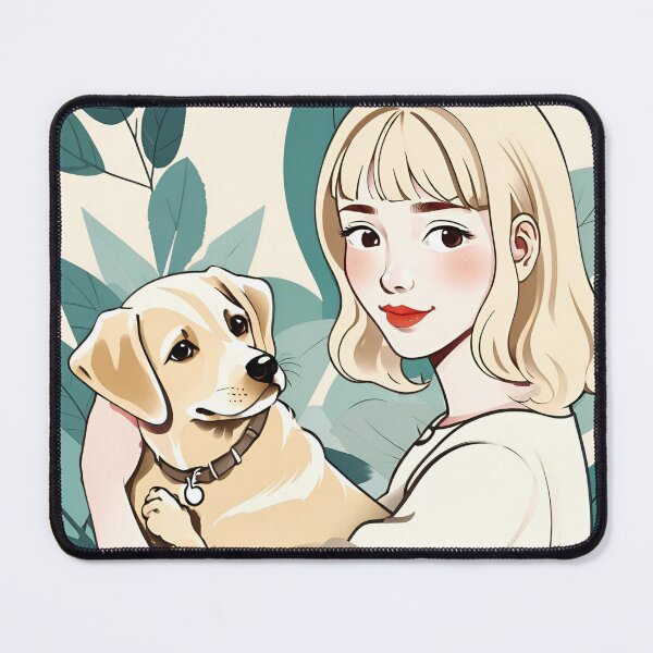 Item preview, Blonde girl hugging a dog designed and sold by Valentina's Store.