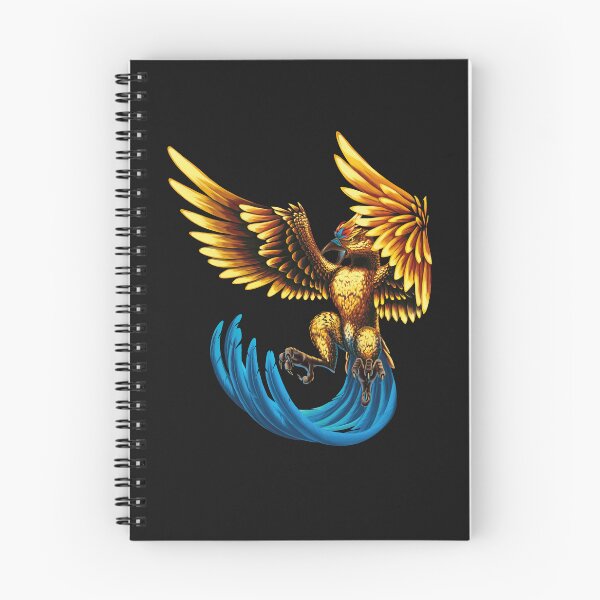 Item preview, Illustrated design of blue Phoenix with golden legendary bird designed and sold by FoxnakeChiros.