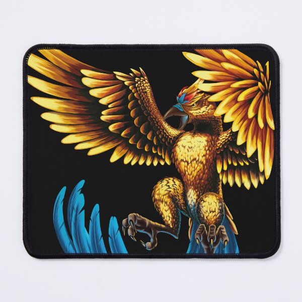 Item preview, Illustrated design of blue Phoenix with golden legendary bird designed and sold by FoxnakeChiros.