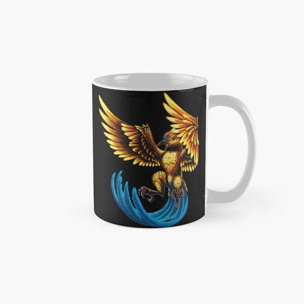 Item preview, Illustrated design of blue Phoenix with golden legendary bird designed and sold by FoxnakeChiros.