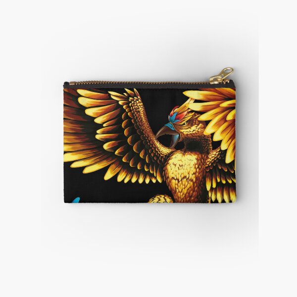 Item preview, Illustrated design of blue Phoenix with golden legendary bird designed and sold by FoxnakeChiros.