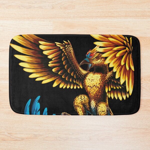 Item preview, Illustrated design of blue Phoenix with golden legendary bird designed and sold by FoxnakeChiros.