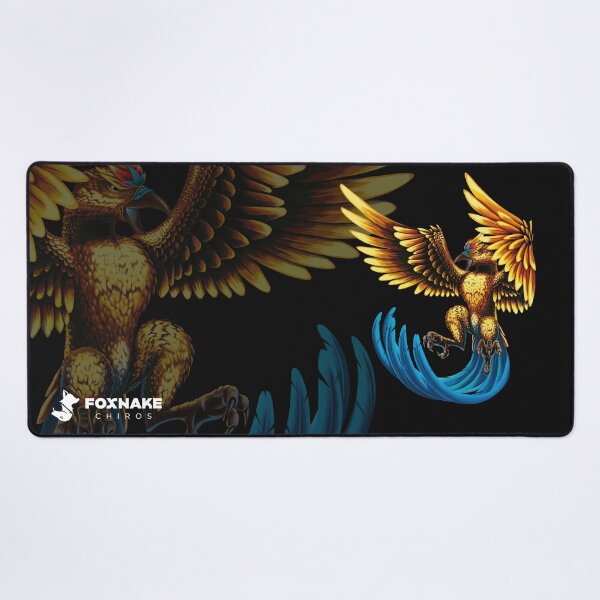 Item preview, Illustrated design of blue Phoenix with golden legendary bird designed and sold by FoxnakeChiros.