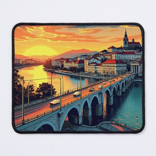 Item preview, Retro Pop Art Poster of Podgorica Montenegro | Vintage Pop Art | Retro Art Poster | Montenegro City Art | Pop Art Travel Poster designed and sold by PaintedPixels01.