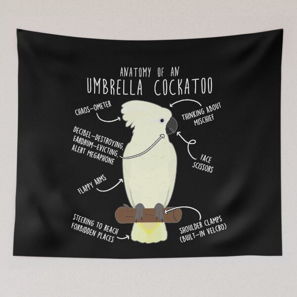 Item preview, Umbrella Cockatoo Parrot Anatomy designed and sold by Clara Hollins.
