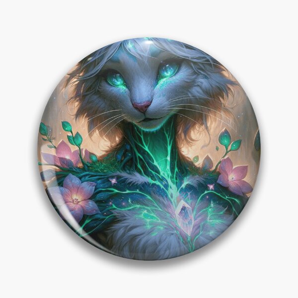 Item preview, "Ethereal Bloom Guardian – Mystical Feline Spirit" designed and sold by AbstractAnom.