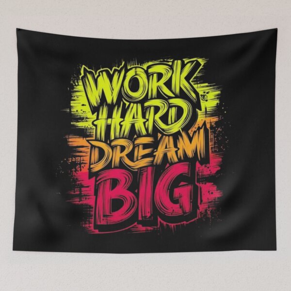 Item preview, t shirt Urban Grind: Bold Street Art Collection – Work Hard Dream Big in Vibrant Hues designed and sold by wanado.