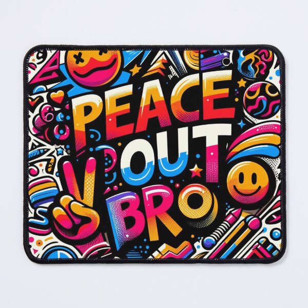 Item preview, Peace Out Bro – Vibrant Retro Graffiti Art designed and sold by Uduppukadai.