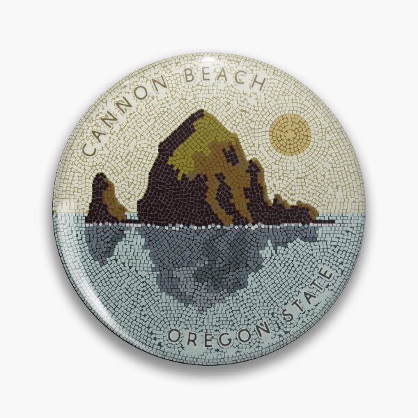 Item preview, Mosaic Magic: Haystack Rock at Sunset on a Dark Canvas designed and sold by H Jonas.