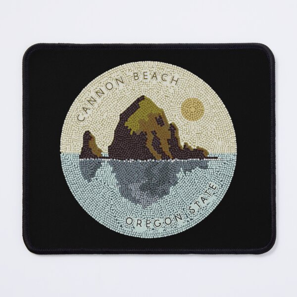 Item preview, Mosaic Magic: Haystack Rock at Sunset on a Dark Canvas designed and sold by H Jonas.