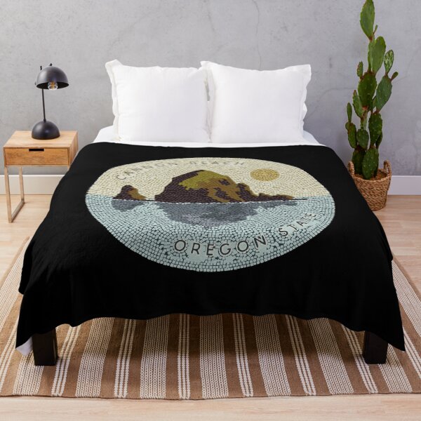 Item preview, Mosaic Magic: Haystack Rock at Sunset on a Dark Canvas designed and sold by H Jonas.