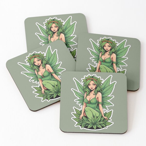 Item preview, Green Fairy Marijuana Ganja Cannabis Weed Pot Leaf Stoner Girl Smoker High 420 designed and sold by SteamParliament.