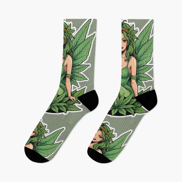 Item preview, Green Fairy Marijuana Ganja Cannabis Weed Pot Leaf Stoner Girl Smoker High 420 designed and sold by SteamParliament.
