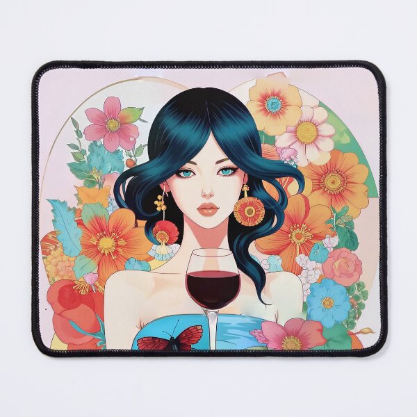 Item preview, A woman with a glass of red wine. designed and sold by Natalia-Vlad.