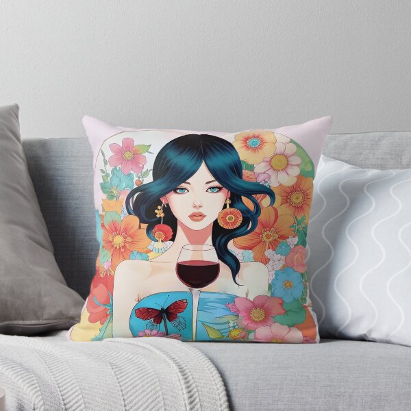 Item preview, A woman with a glass of red wine. designed and sold by Natalia-Vlad.