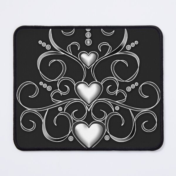 Item preview, Silver 3D Metallic Hearts and Scrolls designed and sold by Sharon Schwalbe.