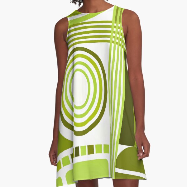 Aperçu de l'œuvre Motif rétro Bauhaus vert citron moderne du milieu du siècle créée et vendue par DEC02.