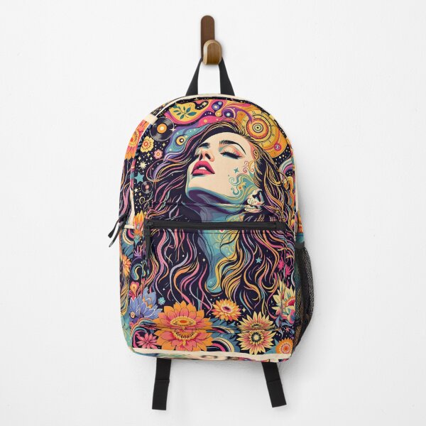 Item preview, Psychedelic Cosmic Songstress – Trippy Dreamscape Art designed and sold by Euriruben.