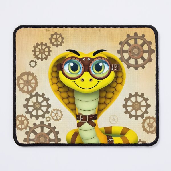 Item preview, Steampunk Yellow Cobra with Goggles designed and sold by Sillytoe.