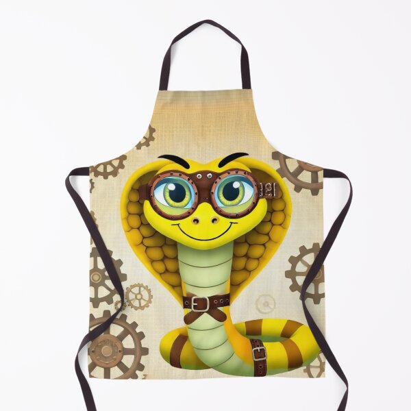 Item preview, Steampunk Yellow Cobra with Goggles designed and sold by Sillytoe.