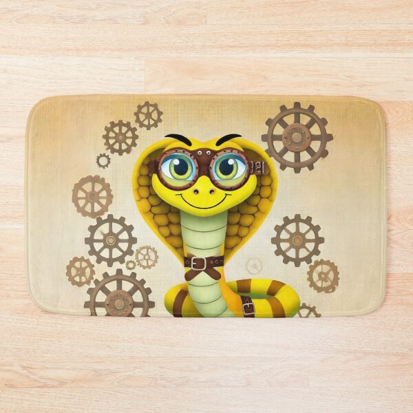 Item preview, Steampunk Yellow Cobra with Goggles designed and sold by Sillytoe.