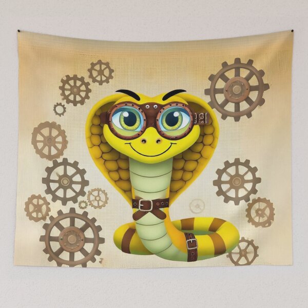 Item preview, Steampunk Yellow Cobra with Goggles designed and sold by Sillytoe.