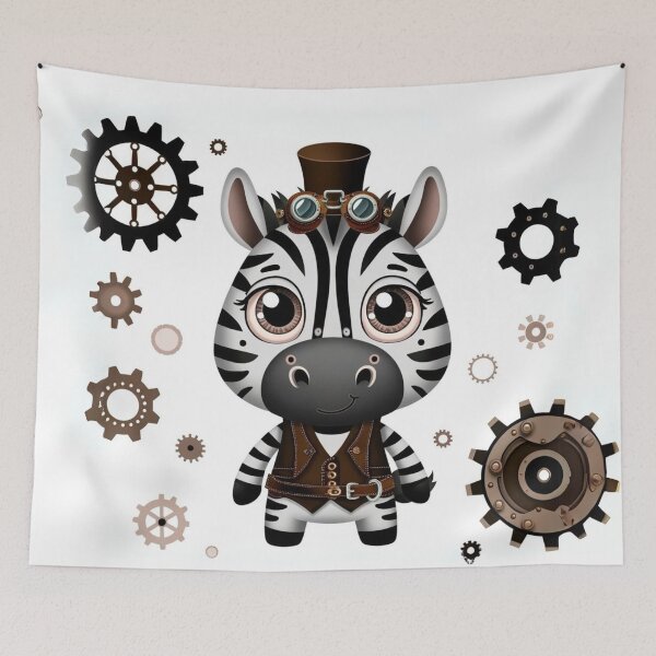 Item preview, Steampunk Zebra with Goggles & Vest designed and sold by Sillytoe.