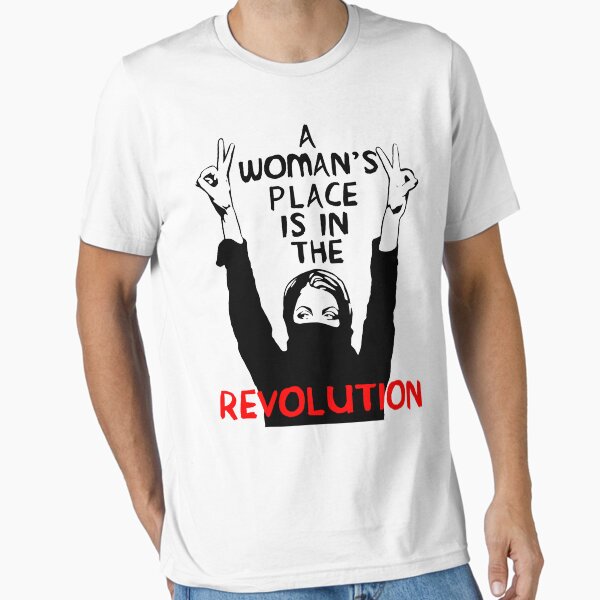 Artikel-Vorschau von Drucken Sie trendige Grafik: Der Platz der Frau ist in der Revolution, feministischer Widerstand, Protest, sozialistisches Retro-Fan-Art-Design, designt und verkauft von ChristophPouros.