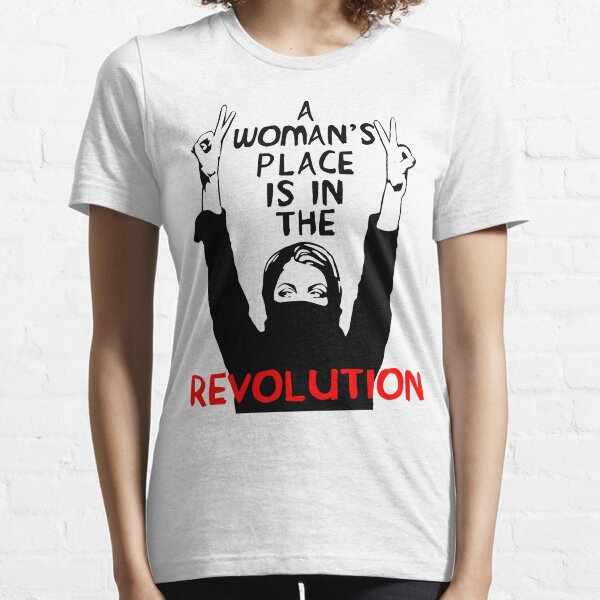 Vista previa del artículo con la obra «Impresión de gráficos de moda El lugar de la mujer está en la revolución Resistencia feminista Protesta Diseño de arte de fan socialista retro», diseñado y vendido por ChristophPouros.