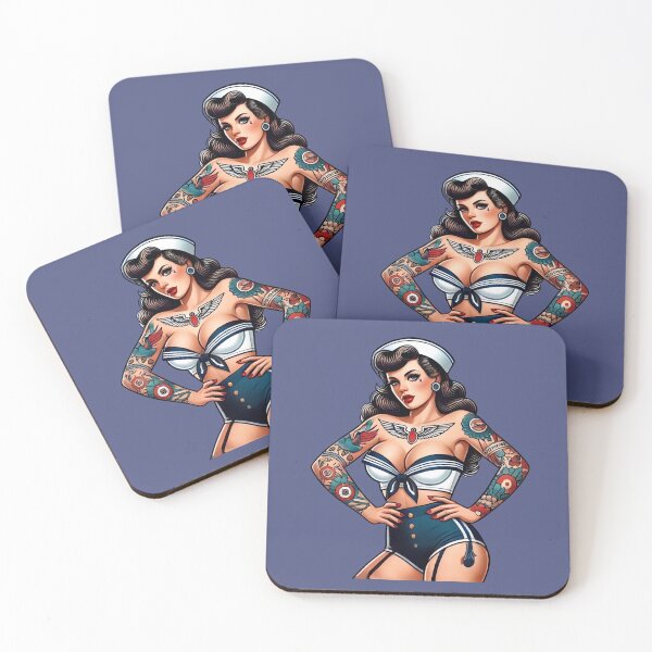 Item preview, Vintage Sexy Tattooed Sailor Pin-up designed and sold by PinUpPizzazz.