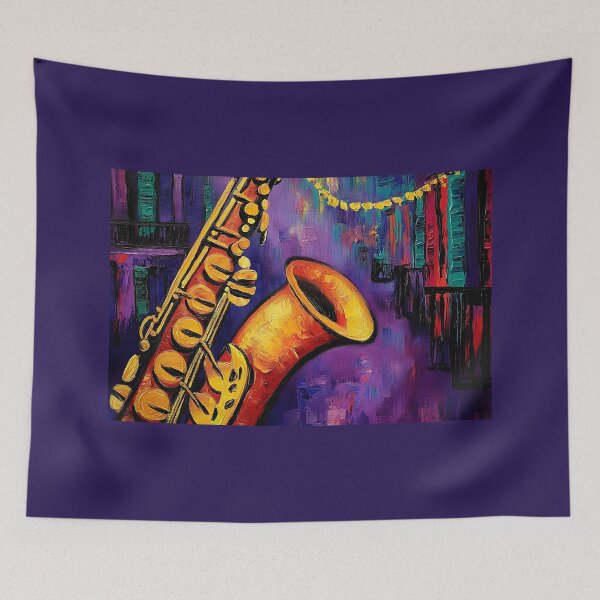 Item preview, Mardi Gras Rhythms - Jazzy Beats, Beads, and Carnival Magic Vivid Abstract Digital Art Generative AI designed and sold by OlfactoART Studio.