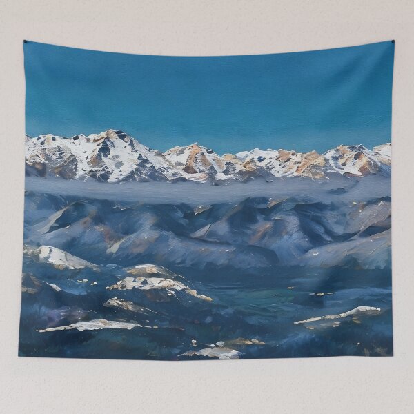 Item preview, Scenic Winter Olympic Mountains (Oil Painting) designed and sold by flyscenicair.