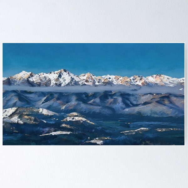 Item preview, Scenic Winter Olympic Mountains (Oil Painting) designed and sold by flyscenicair.