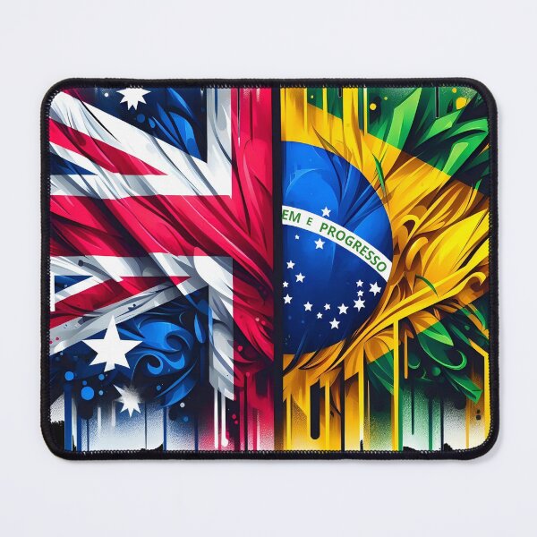 Item preview, Australia Brazil Flag designed and sold by maistendencias.