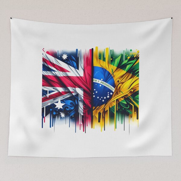 Item preview, Australia Brazil Flag designed and sold by maistendencias.
