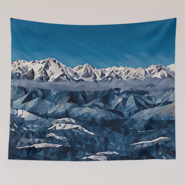 Item preview, Scenic Winter Olympic Mountains (Poly Art) designed and sold by flyscenicair.