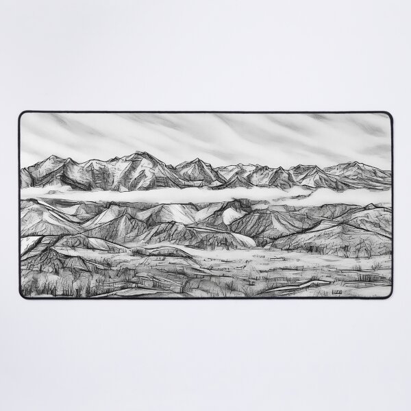 Item preview, Scenic Winter Olympic Mountains (Sketch) designed and sold by flyscenicair.