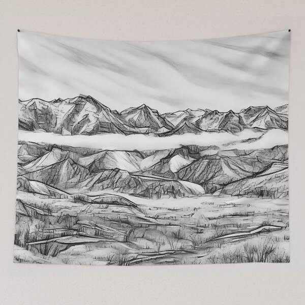 Item preview, Scenic Winter Olympic Mountains (Sketch) designed and sold by flyscenicair.