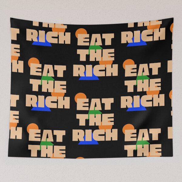 Item preview, EAT THE RICH BAUHAUS PRINT SHIRT BLACK designed and sold by aydapadi.