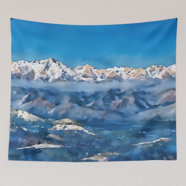 Item preview, Scenic Winter Olympic Mountains (Watercolor) designed and sold by flyscenicair.