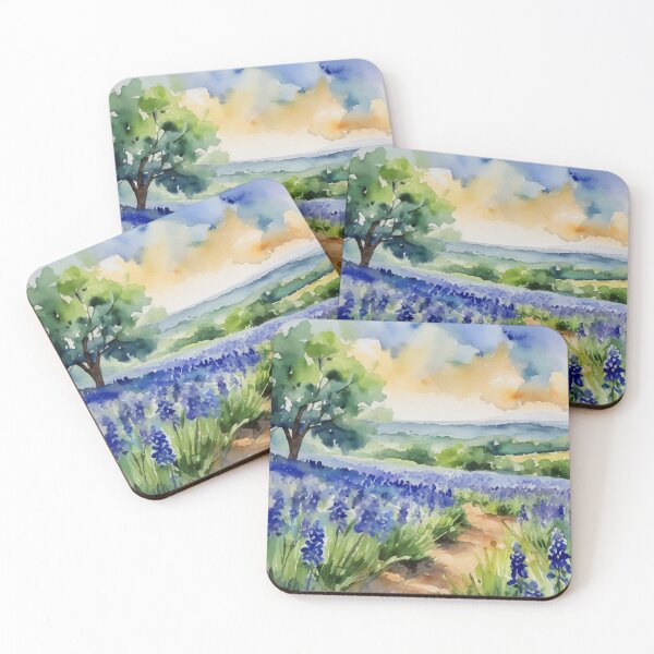 Item preview, Texas Hill Country Blue Bonnet Watercolor designed and sold by Magnolia Valley Art.